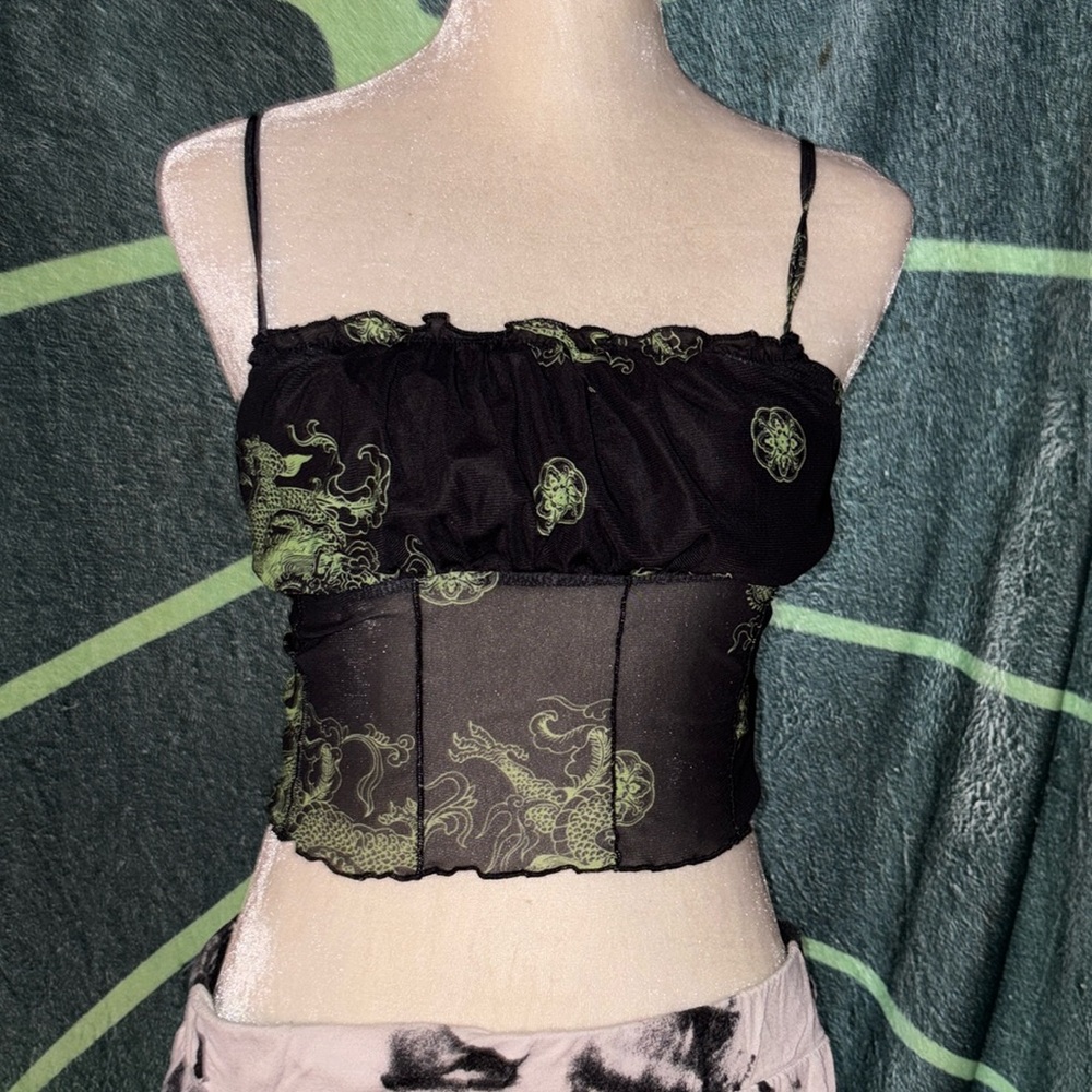 Dragon print crop top